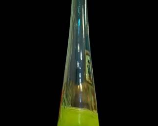 Vintage Tall Green Art Glass Bottle / Floor Decanter – 21"