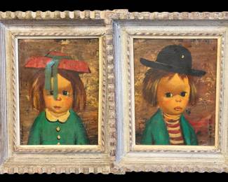 Harold Stephenson/Abruzzi - Oil on Canvas - Boy & Girl Pair