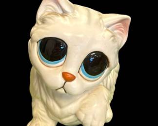 Vintage Japanese big-eye cat planter - Lefton. C. 1960's-70's