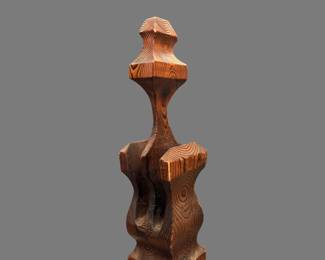 Witco Hand-Carved Magazine Stand - 33" Tall, 8" Diameter