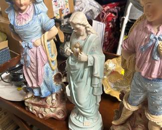 Three French 18th century bisque figures 