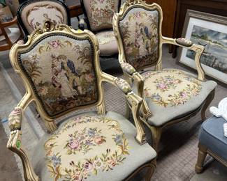 Pair Needlepoint chairs