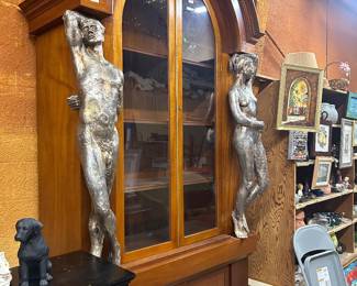 Amazing figural decorated bookcase