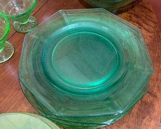 VTG green depression glass 