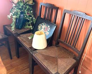 dining chairs with rush seats 