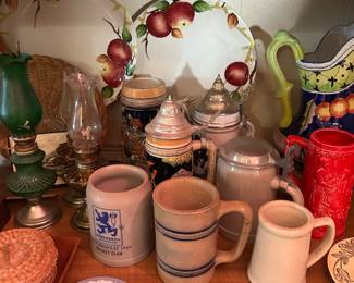 steins, pottery mugs