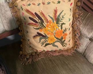 hand embroidered pillow