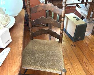 ladder back chairs (5), there are 3 more that are slightly different 