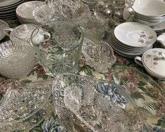 crystal and cut glass serving pieces 