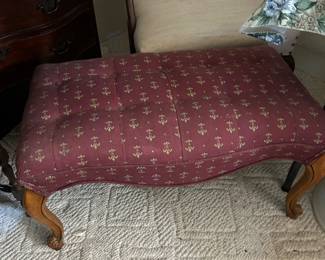 maroon  ottoman/bench
