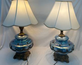 Blue glass lamps