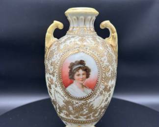 19th century hand painted vase