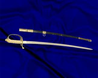 Military saber with scabbard