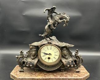 Mantel clock on marble base
