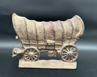 Cast iron wagon doorstop