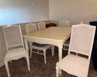 wicker table and chairs