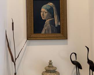     Framed reproduction of Girl with a Pearl Earring