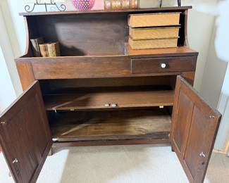 Inside of antique dry sink
