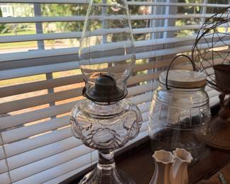 Purple glass oil lamp