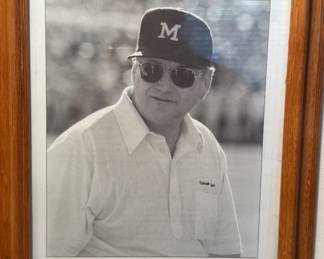     Framed Bo Schembechler memorial portrait 