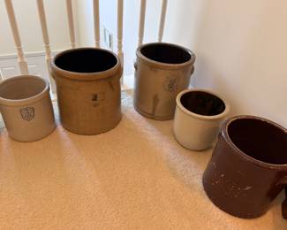 Various stoneware crocks 