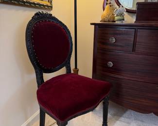 Red velvet chair