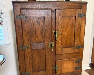 Antique wooden icebox
