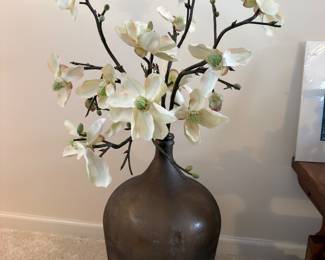 Large dark bronze-tone floor vase
