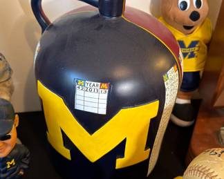     Large maize-and-blue Michigan Wolverines jug