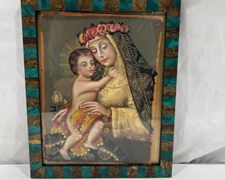 Framed religious painting