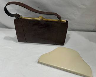 Leather handbag and pouch 