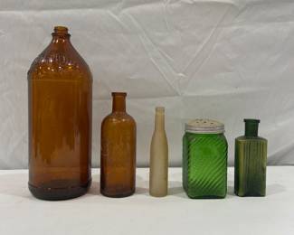 Antique glass bottles 
