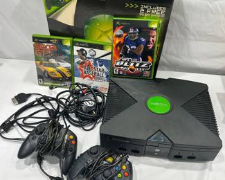 Xbox console with games and accessories 