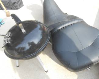 Portable Grill and Motorcycle Seat