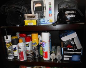 Motorcycle Helmets and Spray Cans of stuff