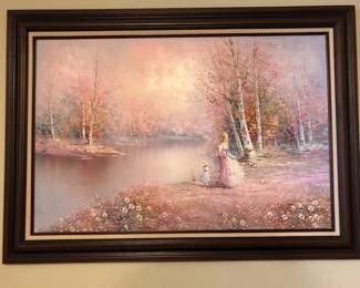 Beautiful 1990’s large oil painting