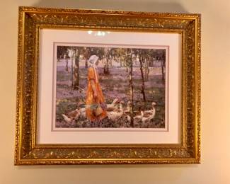 “Goose Girl” in a beautiful gold frame