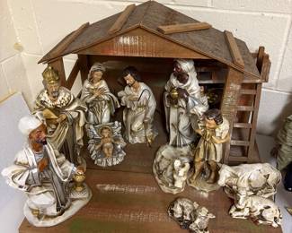 made in Japan Nativity figures and creche