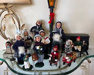 Byers Choice Carolers lamp post, piano, mail box, bicycles, carts.