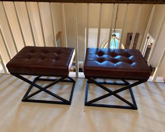 Leather Stools from Pottery Barn