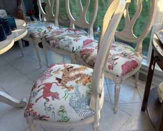 Ethan Allen Chairs with gorgeous upholstery 