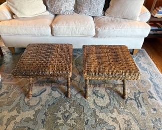Rattan tables or ottomans