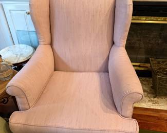 #18 - $80 - Pink wing back armchair 29wx31dx39t