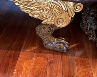 #13 - $375 - Gold silk seatee small stains wing / claw feet 82wx25dx34t