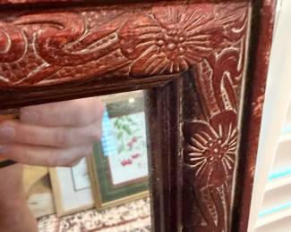 #63 - $58 - Mohogany framed mirror 3 available 26wx38t