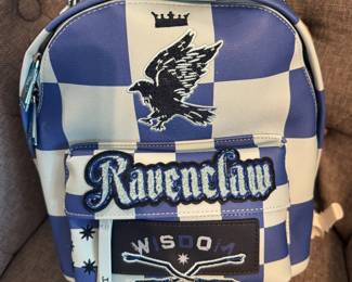 #156 - $28 -Harry Potter Ravenclaw Fred Segal backpack blue & white checkered pattern