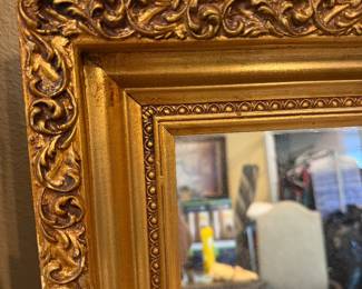 #62 - $160 - Gold framed wood mirror 36wx54t