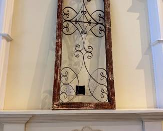 #19A - $160 - Church wood and metal window 25wx66t