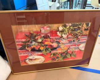 #47 - $48 - P.Collouib framed art" table branche" 36wx26t