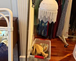 #15 - $70 - Metal floor lamp with fringe shade 55t